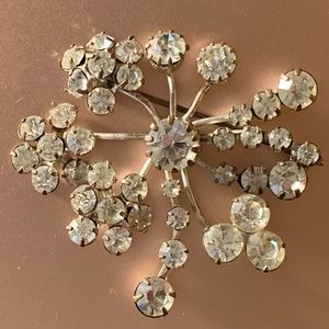 Beautiful Antique Spray Crystal Brooch Made in Austria